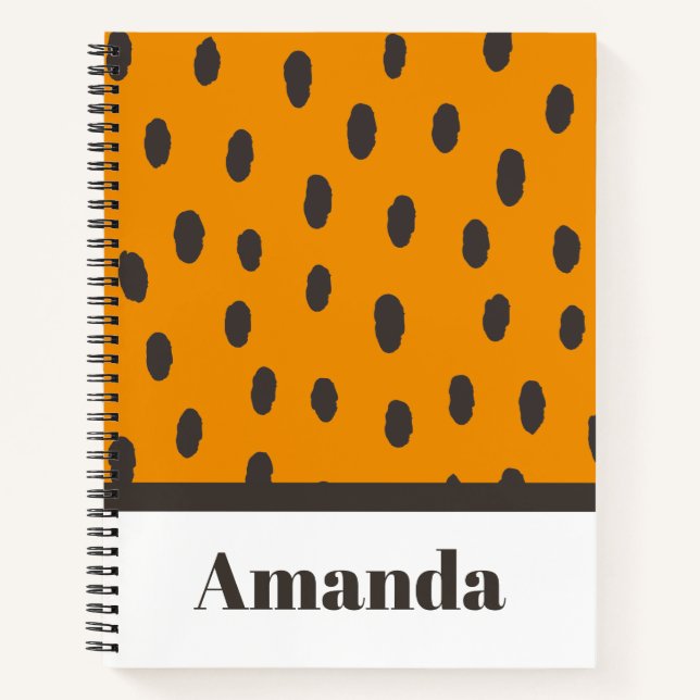 Cute Hand Drawn Polka Dot Pattern Notebook (Front)