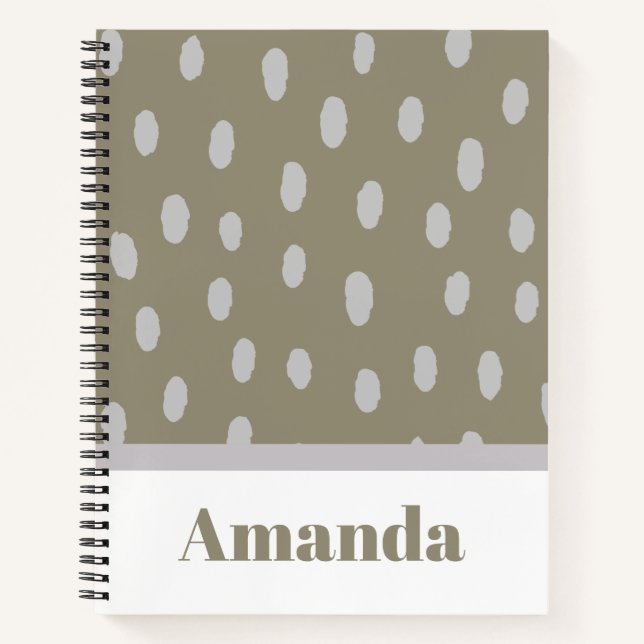 Cute Hand Drawn Polka Dot Pattern Notebook (Front)
