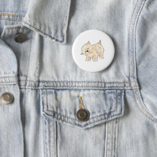 Cute Hand-Drawn Pomeranian Dog Illustration 6 Cm Round Badge