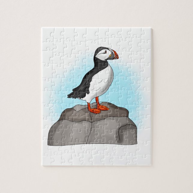 Cute Hand drawn Puffin Jigsaw Puzzle (Vertical)