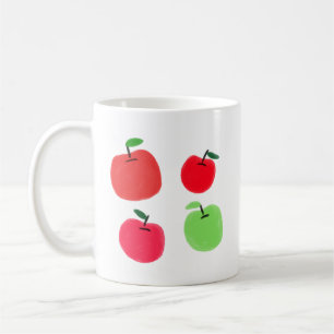 Cute Hand Drawn Red and Green Apples Coffee Mug