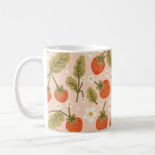 Cute Hand-drawn Red Strawberry Seamless Pattern Coffee Mug
