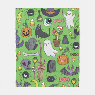 Cute hand drawn seamless patterns with cute hand d fleece blanket
