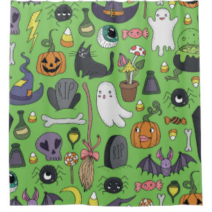 Cute hand drawn seamless patterns with cute hand d shower curtain