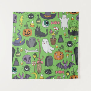 Cute hand drawn seamless patterns with cute hand d tapestry