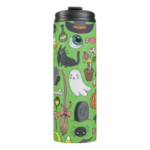 Cute hand drawn seamless patterns with cute hand d thermal tumbler