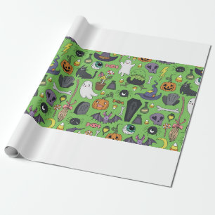 Cute hand drawn seamless patterns with cute hand d wrapping paper