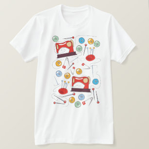 Cute hand drawn Sewing Pattern T-Shirt