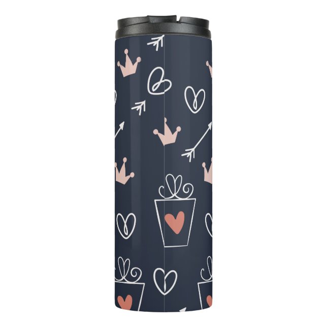 Cute Hand Drawn Shapes Pattern Thermal Tumbler (Back)