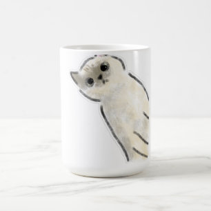 Cute Hand-Drawn Siamese Cat with Tilted Head Coffee Mug