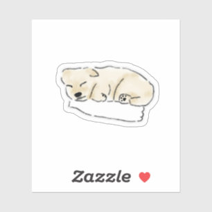 Cute Hand-Drawn Sleeping Golden Puppy Illustration