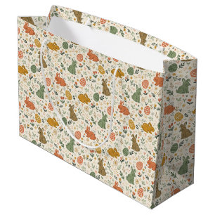 Cute Hand Drawn Spring Bunnies Large Gift Bag