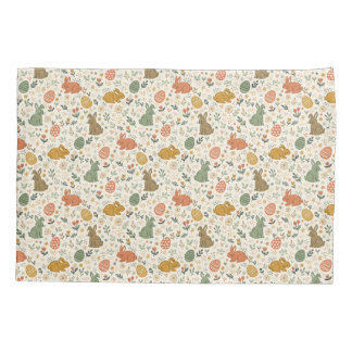 Cute Hand Drawn Spring Bunnies Pillowcase
