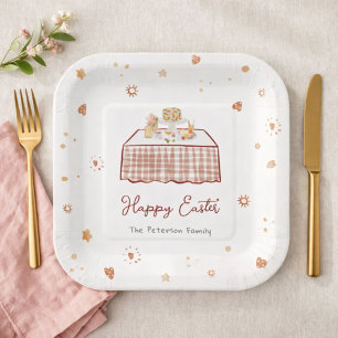 Cute Hand Drawn Spring Easter Brunch Paper Plate