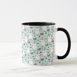 Cute Hand Drawn Unicorn Cat Pattern Mug