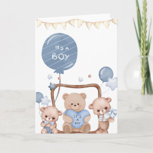 Cute Hand Illustrated "It's A Boy" Card