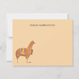Cute Hand-Illustrated Llama Alpaca Personalised Card