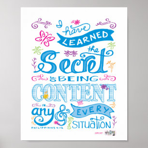 Cute Hand Lettered Bible Verse Scripture Pink Blue Poster