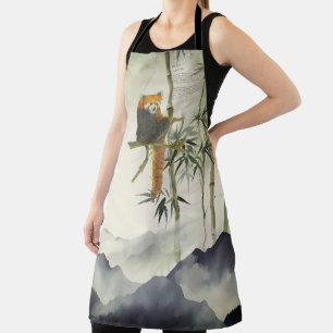 Cute Hand-Painted Red Panda Apron