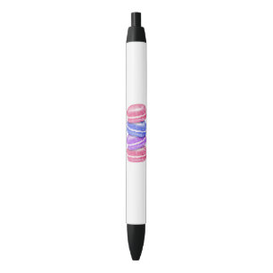 Cute Hand Painted Watercolor Macaroon Cookies Black Ink Pen