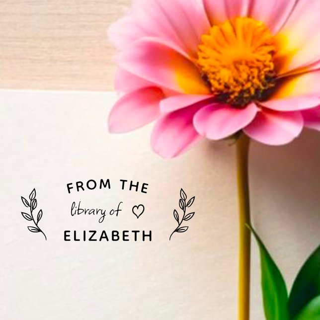Cute Hand-Written Custom Book From The Library Rubber Stamp (Creator Uploaded)