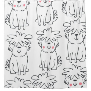 Cute handdrawn seamless pattern with cute doodle f shower curtain