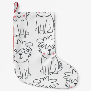 Cute handdrawn seamless pattern with cute doodle f small christmas stocking
