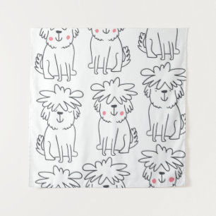 Cute handdrawn seamless pattern with cute doodle f tapestry