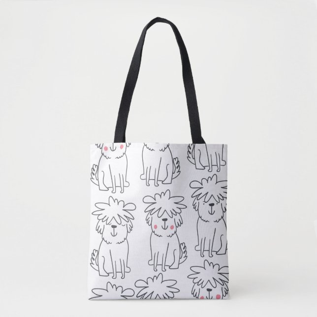 Cute handdrawn seamless pattern with cute doodle f tote bag (Front)