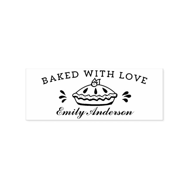 Cute handmade font "baked with love". rubber stamp (Imprint)