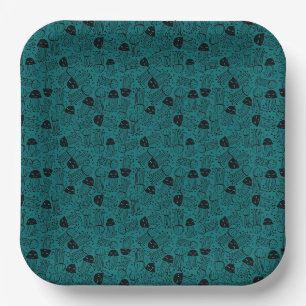 Cute handmade jelly fish pattern background paper plate