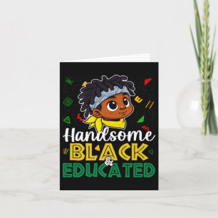 Cute Handsome Black & Educated Black History M Card