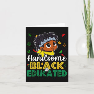 Cute Handsome Black & Educated Black History M Card