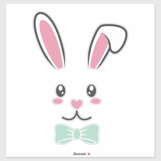 Cute Handsome Easter Bunny Ears Face Happy Easter (Sheet)