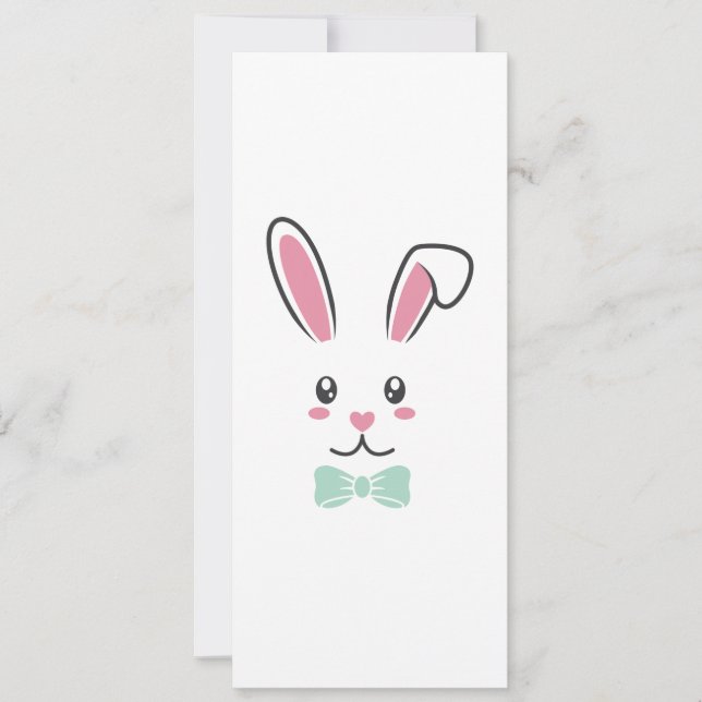 Cute Handsome Easter Bunny Ears Face Happy Easter Save The Date (Front)