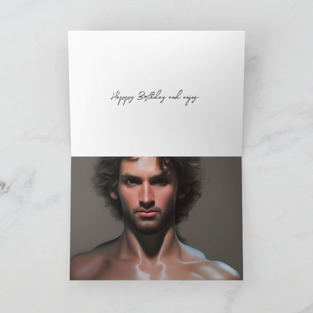 Cute Handsome Man Birthday Card  (Inside)
