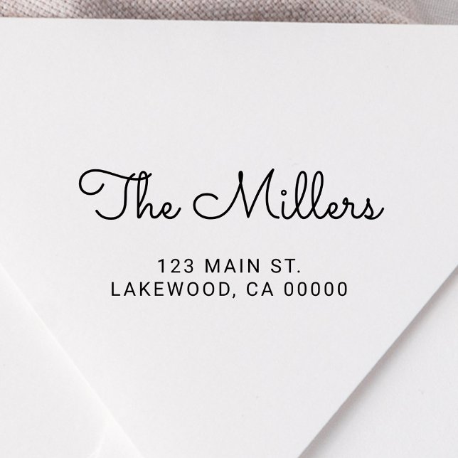 Cute Handwriting Script Family Name Self-inking Stamp (Creator Uploaded)