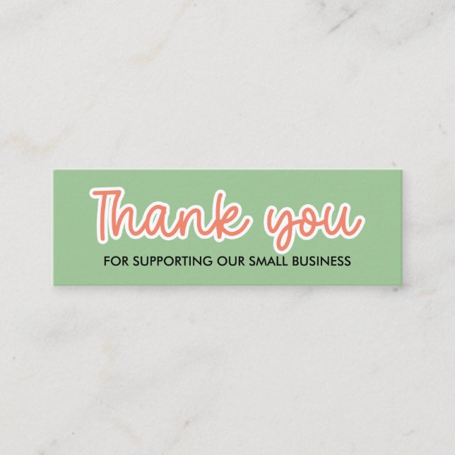 Cute Handwritten Business Thank you for your order Mini Business Card (Front)