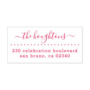 Cute Handwritten Family Name Modern Return Address Self-inking Stamp