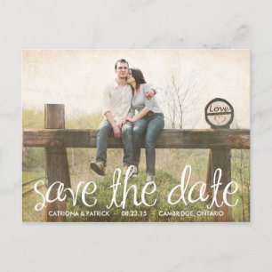 Cute Handwritten Script Save the Date Postcard