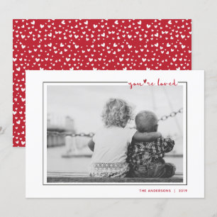 Cute Handwritten You're Loved Frame Valentine Invitation