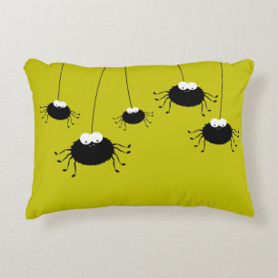 Cute Hanging Halloween Spiders Reversible Decorative Cushion