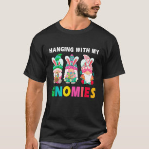 Cute Hanging With My Gnomies Bunny Gnome Hunting E T-Shirt