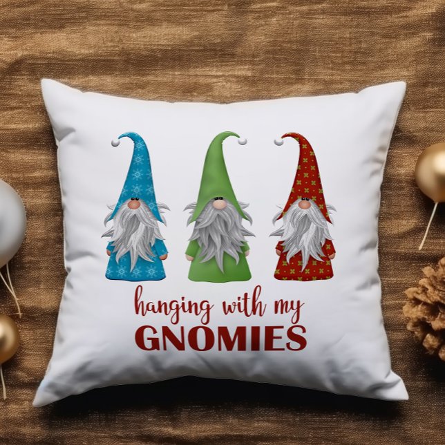 Cute Hanging with my Gnomies Gnome Christmas Cushion (Creator Uploaded)