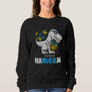 Cute Hanukkah Rex Dinosaur Menorasaurus Chanukah B Sweatshirt