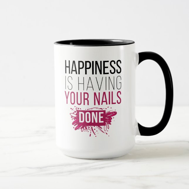 Cute Happiness Is Having Your Nails Done Mug (Right)