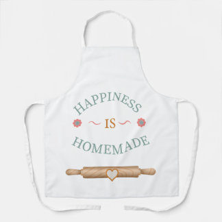Cute Happiness Is Homemade Baking Quote Apron