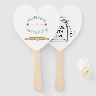 Cute Happiness Is Homemade Baking Quote Hand Fan