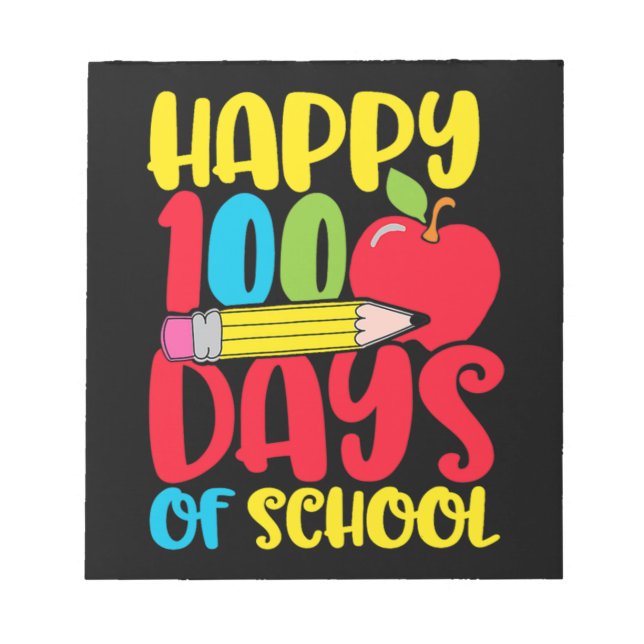 Cute Happy 100 Days Of School Teachers And Kids 1. Notepad (Front)