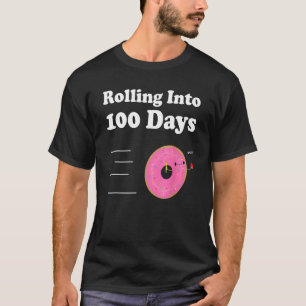 Cute Happy 100th Day Of School Rolling Strawberry T-Shirt